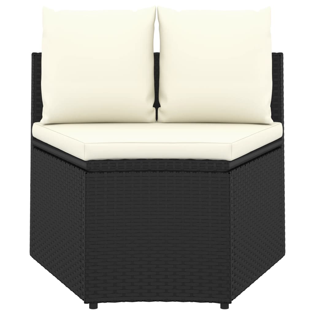 2-Delige Loungeset Met Kussens Poly Rattan