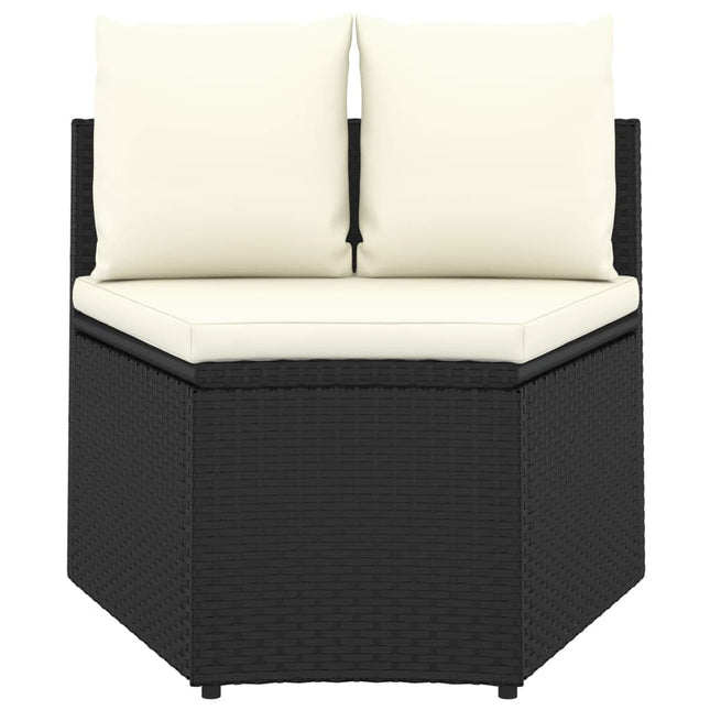 2-Delige Loungeset Met Kussens Poly Rattan