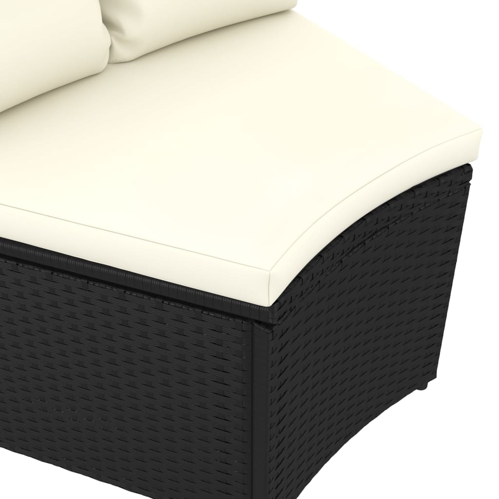 2-Delige Loungeset Met Kussens Poly Rattan