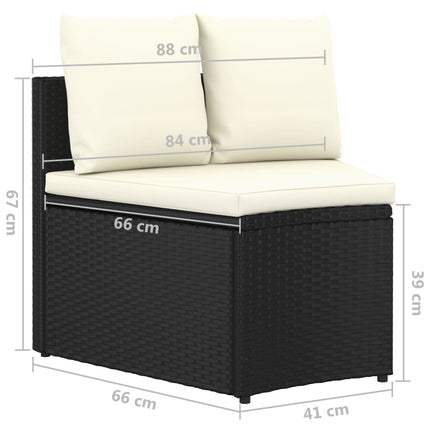 2-Delige Loungeset Met Kussens Poly Rattan