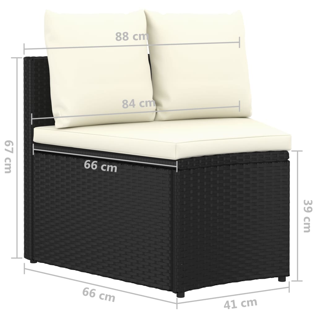 2-Delige Loungeset Met Kussens Poly Rattan