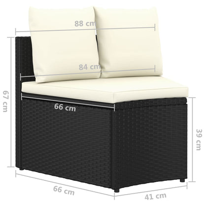 2-Delige Loungeset Met Kussens Poly Rattan