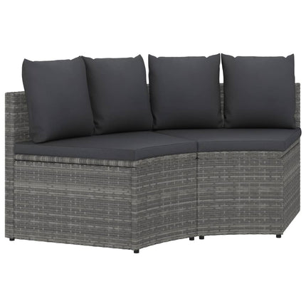 2-Delige Loungeset Met Kussens Poly Rattan