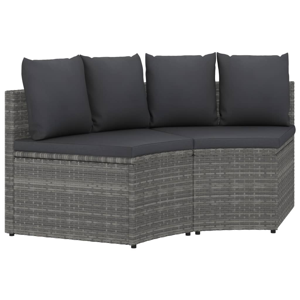 2-Delige Loungeset Met Kussens Poly Rattan