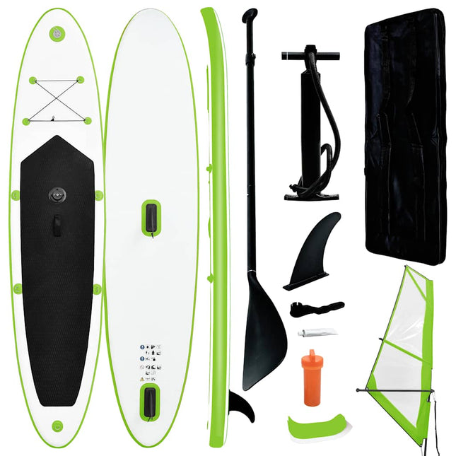 Stand-Up Paddleboard Opblaasbaar Met Zeilset En Wit