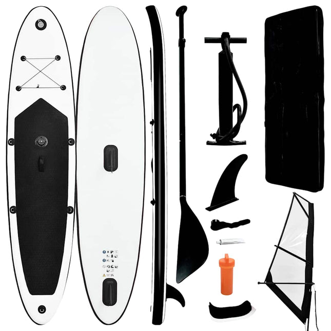 Stand-Up Paddleboard Opblaasbaar Met Zeilset En Wit