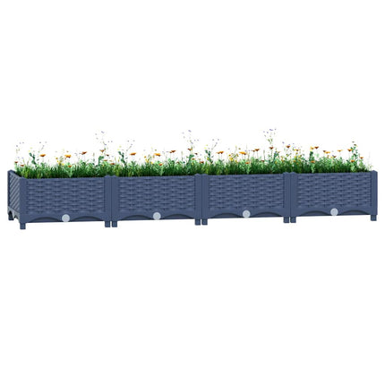 Tuinschaal Blauw Grijs 40 X 40 X 33 Cm Pp Blauwgrijs