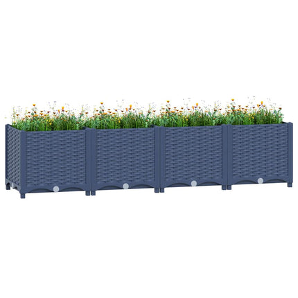 Tuinschaal Blauw Grijs 40 X 40 X 33 Cm Pp Blauwgrijs