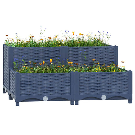 Tuinschaal Blauw Grijs 40 X 40 X 33 Cm Pp Blauwgrijs