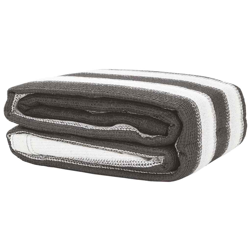 Tenttapijt 250x250 cm antracietkleurig en wit