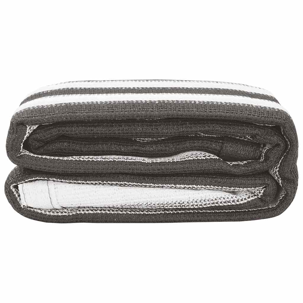 Tenttapijt 250x250 cm antracietkleurig en wit