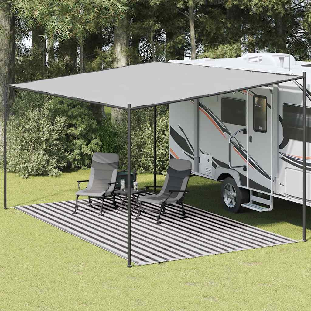 Tenttapijt 300x600 cm antracietkleurig en wit