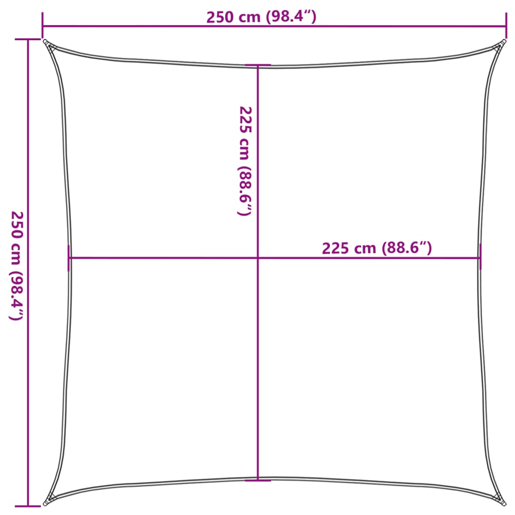 Zonnezeil 160 G/M² 2,5X2,5 M Hdpe Kleurig Antraciet