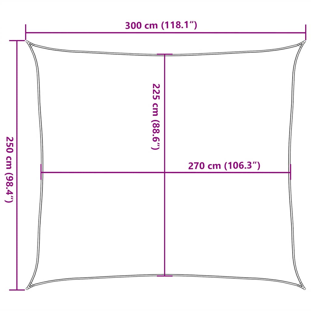 Zonnezeil 160 G/M² 2,5X3 M Hdpe Wit