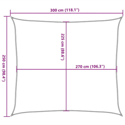 Zonnezeil 160 G/M² 2,5X3 M Hdpe Wit