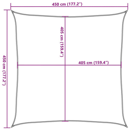 Zonnezeil 160 G/M² 4,5X4,5 M Hdpe Lichtgroen