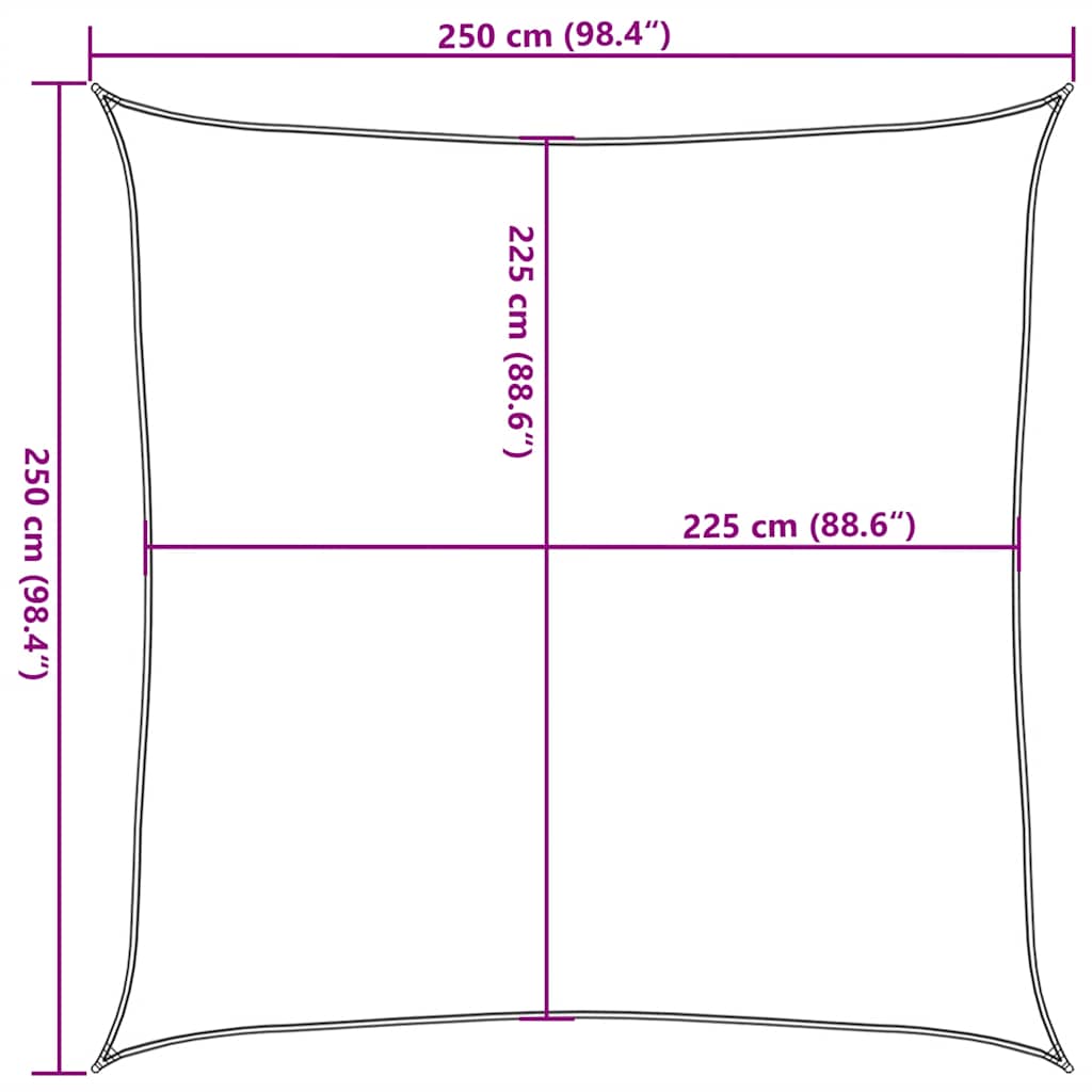 Zonnezeil 160 G/M² 2,5X2,5 M Hdpe Taupe