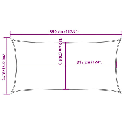 Zonnezeil 160 G/M² 2X3,5 M Hdpe Blauw