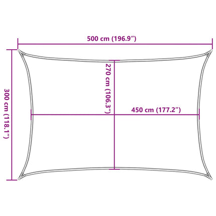 Zonnezeil 160 G/M² Rechthoekig Hdpe Blauw