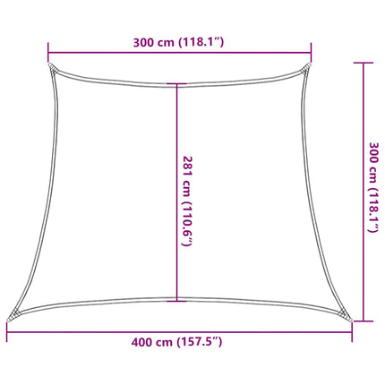 Zonnezeil 160 G/M² Trapezium Hdpe
