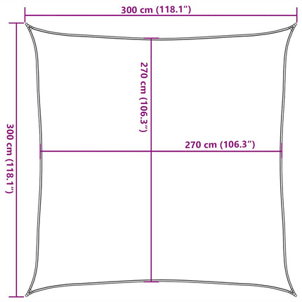Zonnezeil 160 G/M² 3X3 M Hdpe Rood