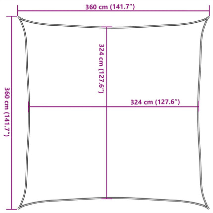 Zonnezeil 160 G/M² 3,6X3,6 M Hdpe Rood