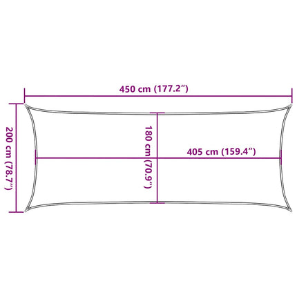 Zonnezeil 160 G/M² 2X4,5 M Hdpe Rood