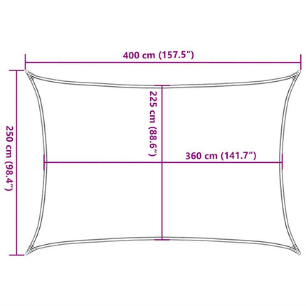 Zonnezeil 160 G/M² 2,5X4 M Hdpe Rood