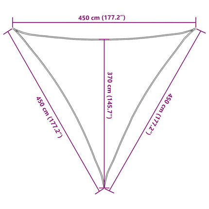 Zonnezeil 160 G/M² 4,5X4,5X4,5 M Hdpe Rood