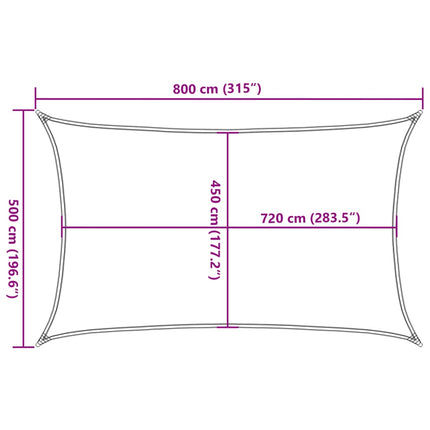 Zonnezeil 160 G/M² 5X8 M Hdpe Zwart