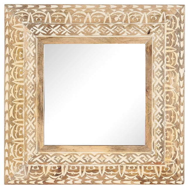 Spiegel Handgesneden 50X50X2,6 Cm Massief Mangohout