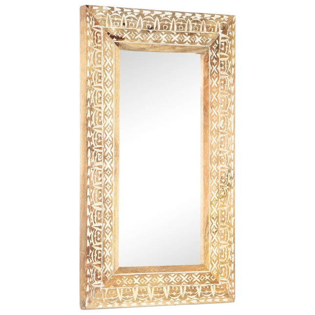 Spiegel Handgesneden 50X50X2,6 Cm Massief Mangohout