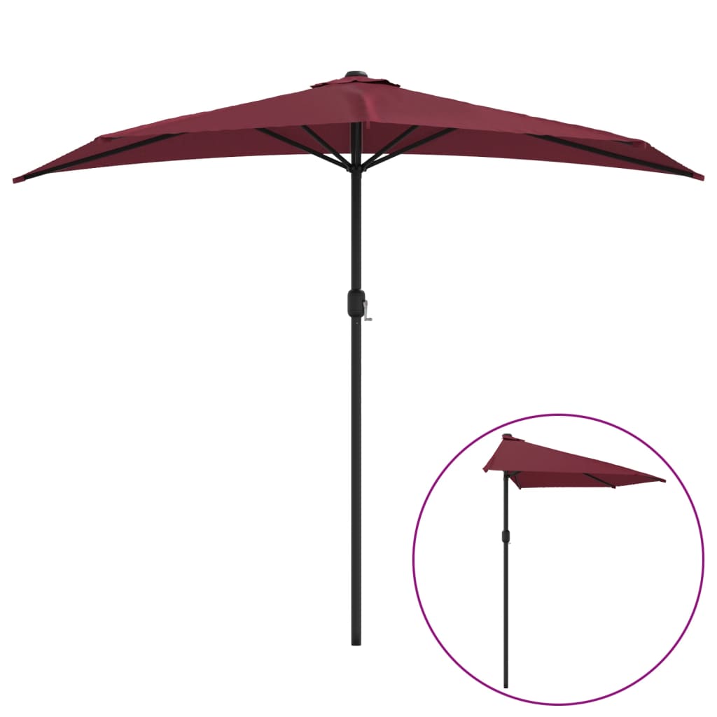 Balkonparasol Half Aluminium Paal 270X144X222 Cm