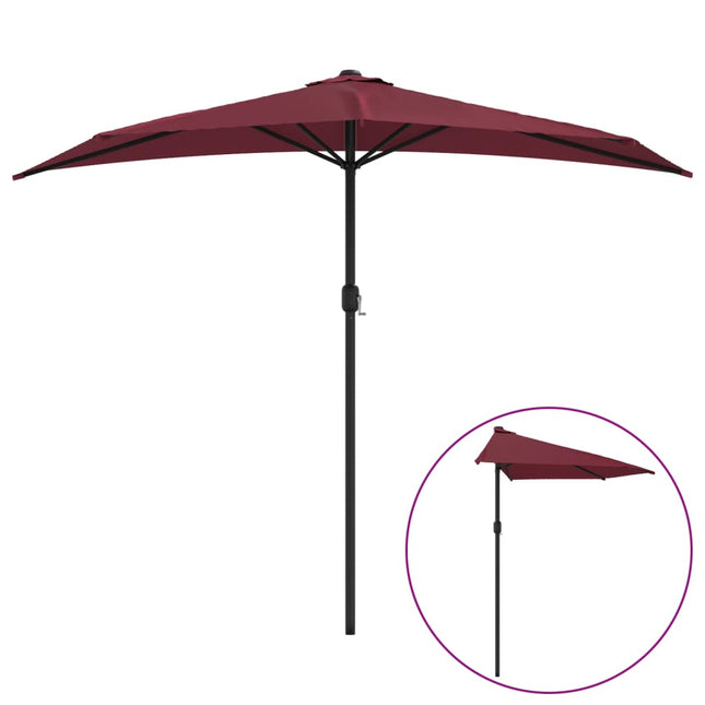 Balkonparasol Half Aluminium Paal 270X144X222 Cm