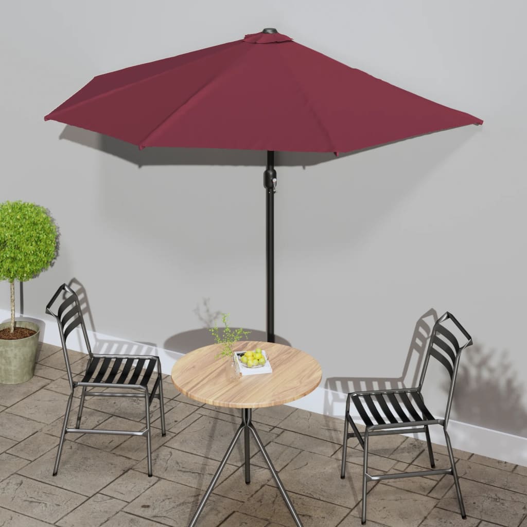 Balkonparasol Half Aluminium Paal 270X144X222 Cm