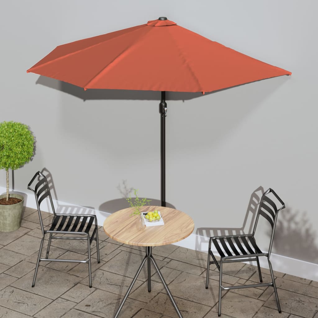Balkonparasol Half Aluminium Paal 270X144X222 Cm
