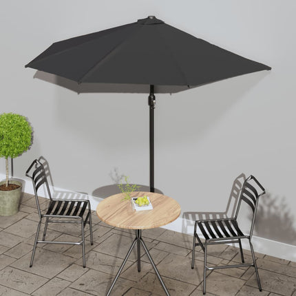 Balkonparasol Half Met Aluminium Paal 270X144 Cm Kleurig