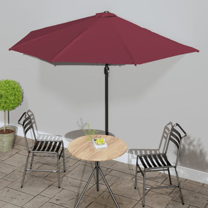 Balkonparasol Half Met Aluminium Paal 270X144 Cm Kleurig