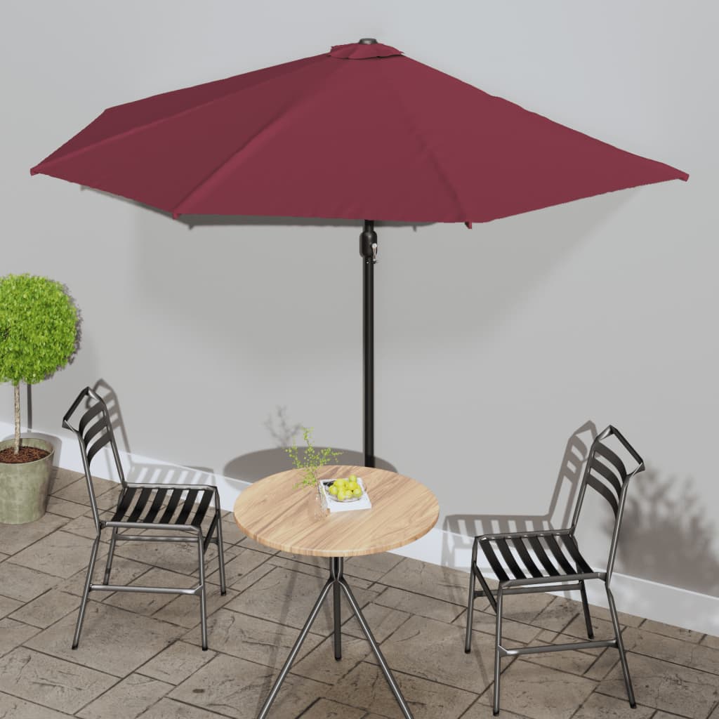 Balkonparasol Half Aluminium Paal 270X144X222 Cm