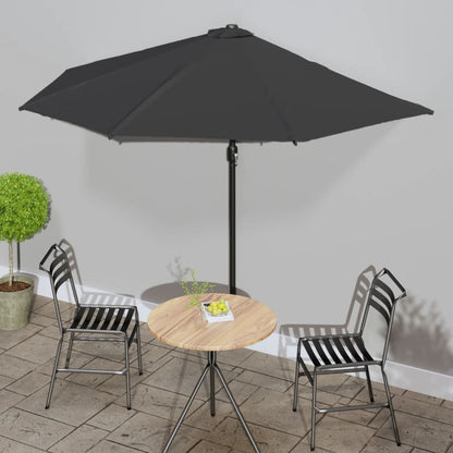Balkonparasol Half Aluminium Paal 270X144X222 Cm