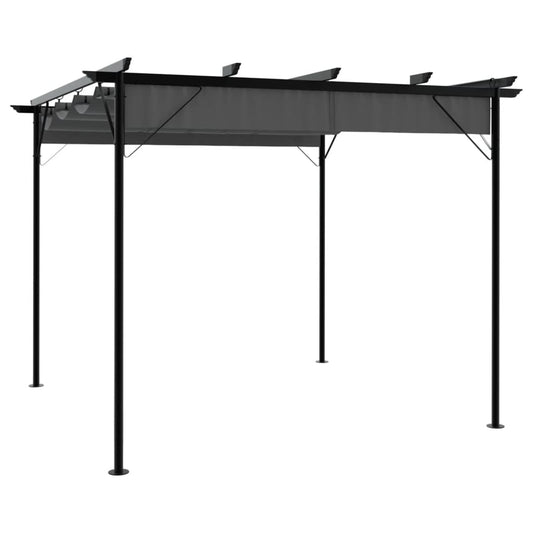 Pergola Met Uittrekbaar Dak 180 G/M² 3X3 M Staal Kleur