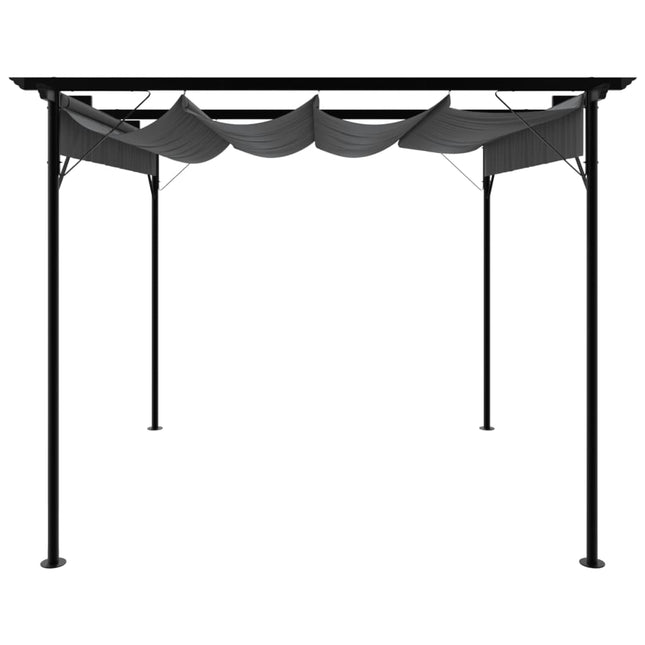 Pergola Met Uittrekbaar Dak 180 G/M² 3X3 M Staal Kleur