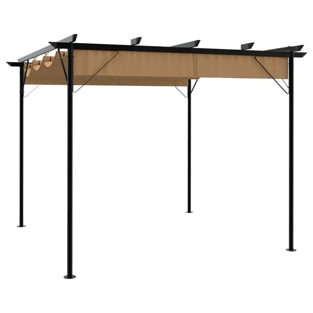 Pergola Met Uittrekbaar Dak 180 G/M² 3X3 M Staal