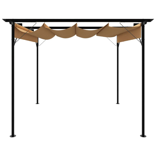 Pergola Met Uittrekbaar Dak 180 G/M² 3X3 M Staal