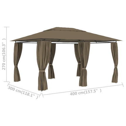 Tuinpaviljoen Met Gordijnen 180 G/M² 4X3 M