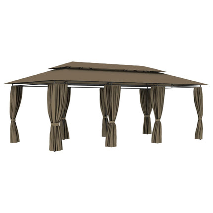 Prieel Met Gordijnen 600X298X270 Cm