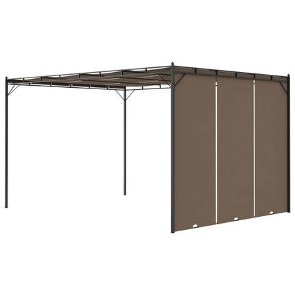 Tuinprieel Met Zijgordijn 4X3X2,25 M Taupe