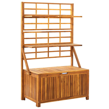 Opbergbox Met Latwerk 99X55X160 Cm Massief Acaciahout