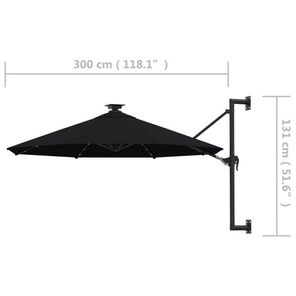 Wandparasol Met Led's 300 Cm