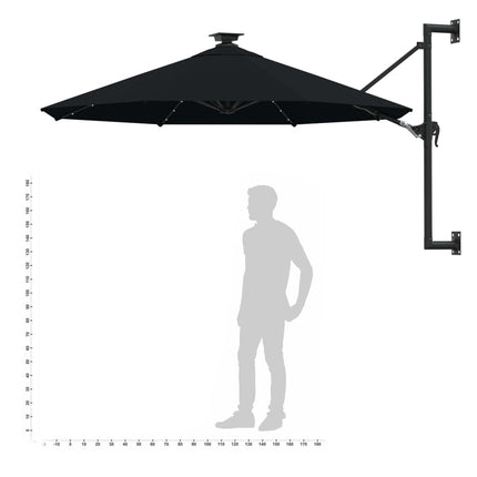 Wandparasol Met Led's 300 Cm
